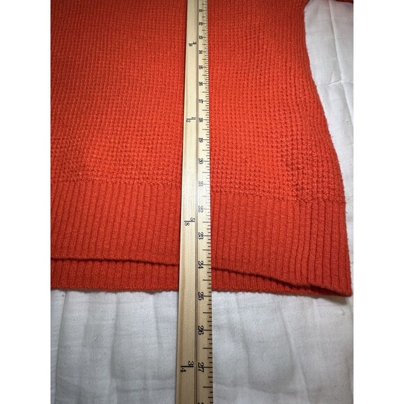 AERIE CozyUp Waffle Quarter Zip Collared Red Orange Sweater XS NWT DEFECT - Picture 7 of 10
